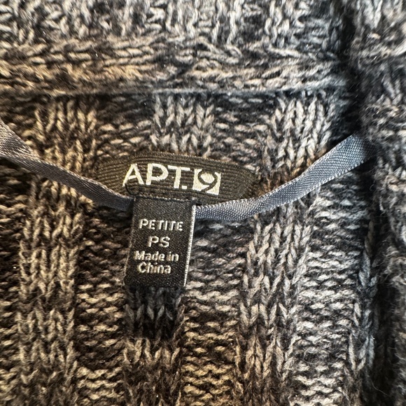 Apt 9 Cardigan Wonens Petite Size Small Grey Heathered Knit Waterfall Open - Picture 2 of 7